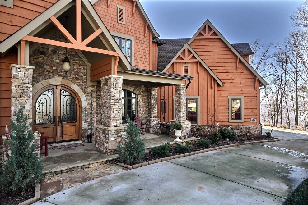 Mountain Home Rustic Exterior Atlanta by Craig Alan Homes, Inc