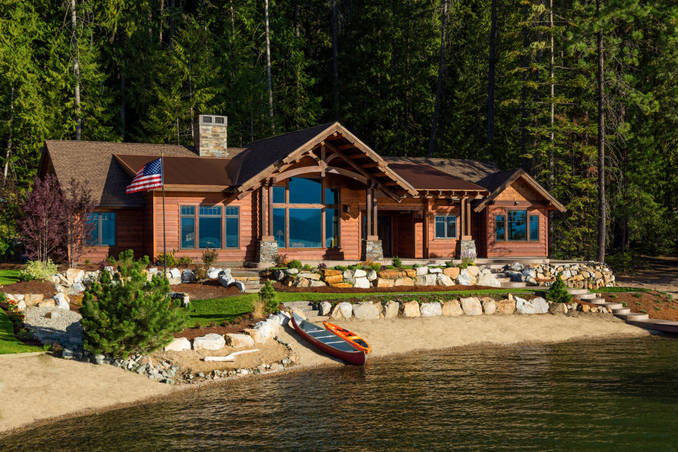 Mountain Home on Lake Pend Oreille Rustic Exterior Seattle by