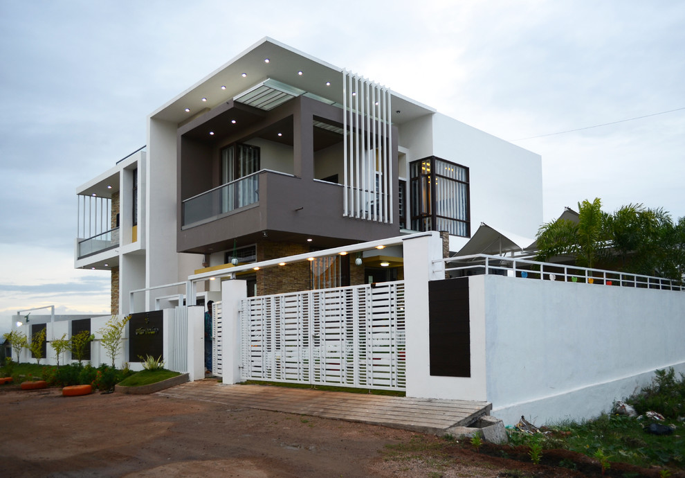 This is an example of a modern house exterior in Bengaluru.