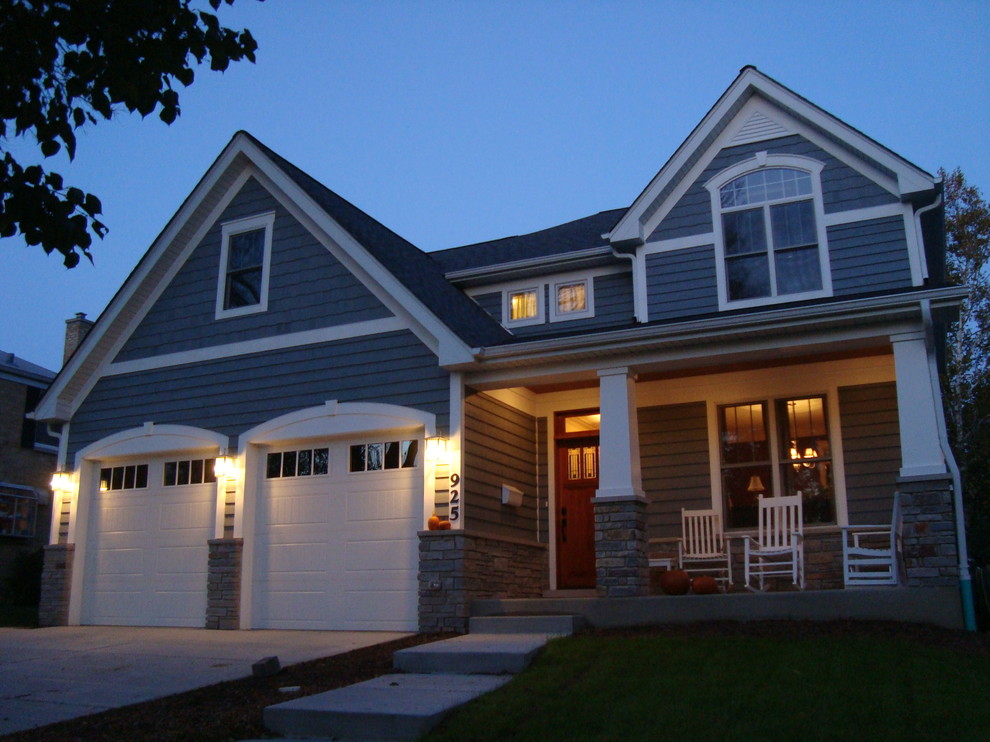 Murray Residence Exterior at Twilight Traditional Exterior