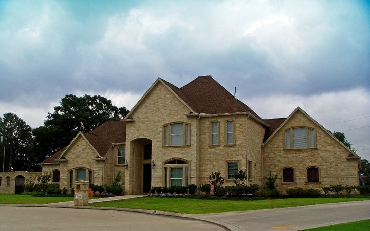 Traditional house exterior in Houston.