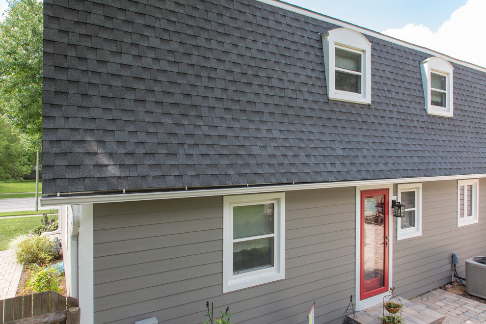 Naperville home with renovated exterior and gambrel roof. Classico