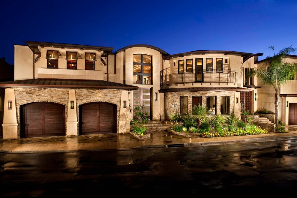 Tuscan stone exterior home photo in Los Angeles