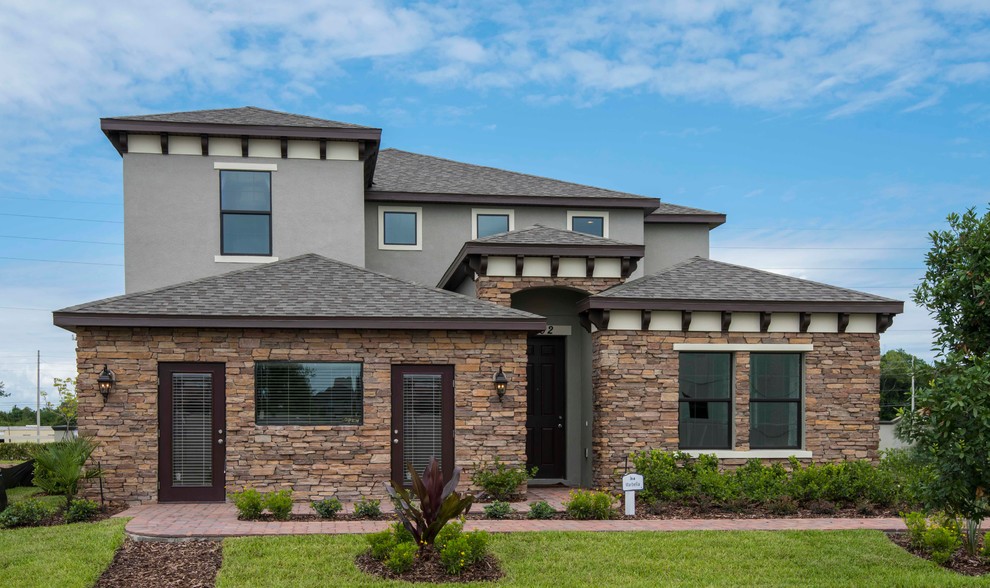 Narcoossee Village Model Center Mediterranean Exterior Orlando by Century Homes Houzz