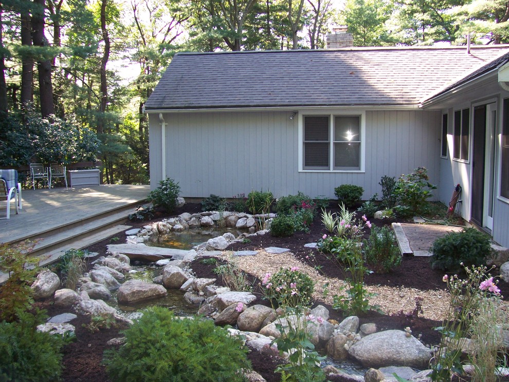 Needham Pond and Backyard Plantings Traditional Exterior Boston