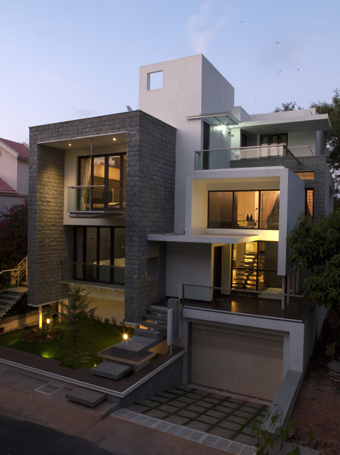 Nested Box House - Contemporary - House Exterior - Bengaluru - by ...