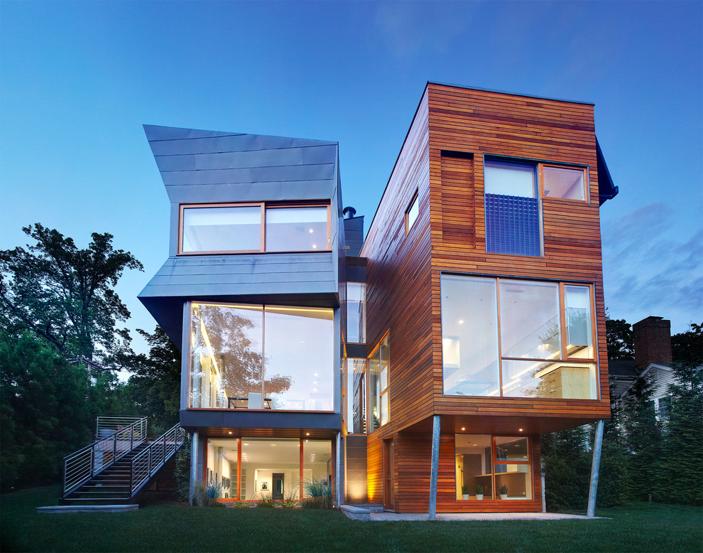 New Canaan Modern Homes Contemporary Exterior New York by