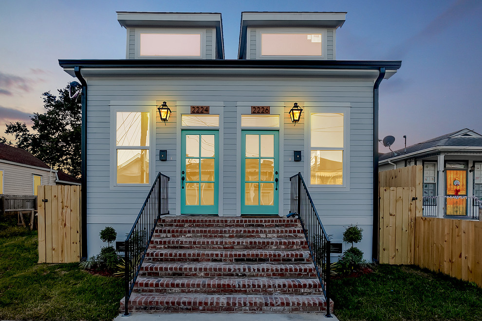 New Construction Duplex in Mid City, New Orleans Midcentury Exterior New Orleans by