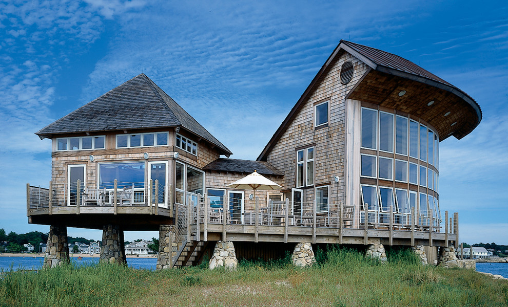 New England Island House Beach Style Exterior Bridgeport by