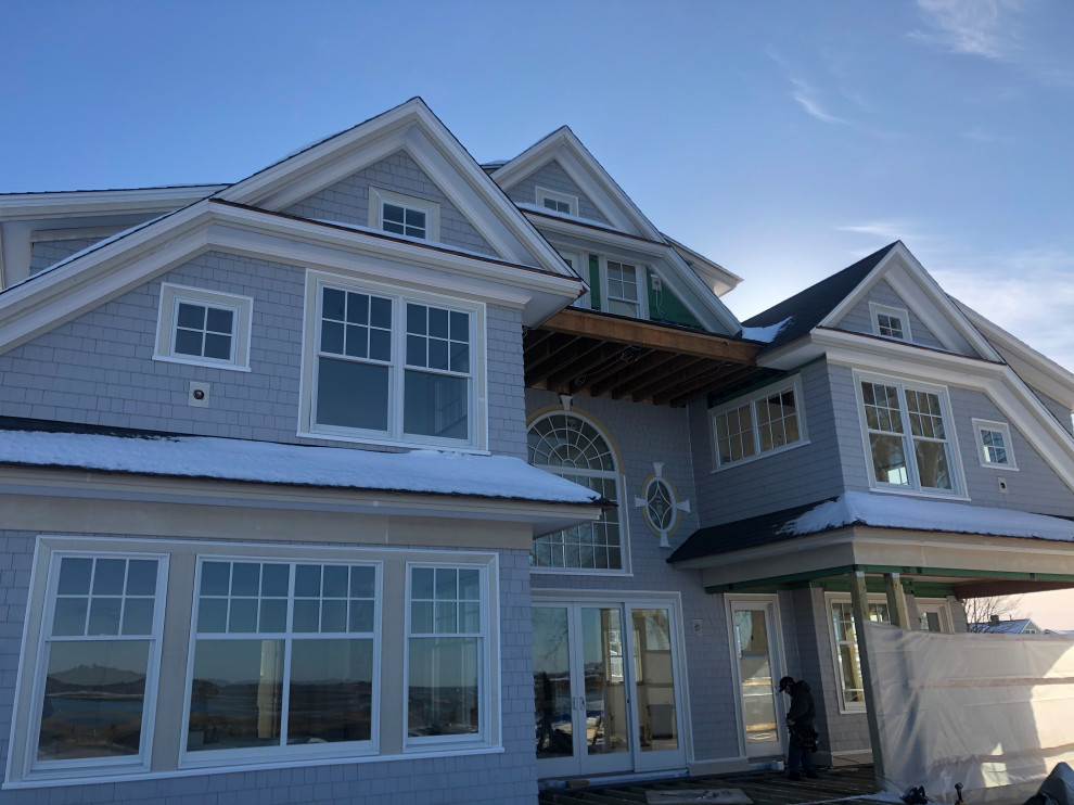 New Home Construction; Pine Point, Maine Beach Style Exterior
