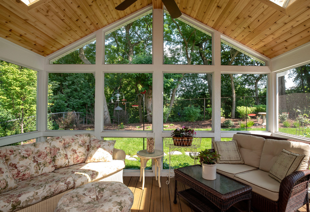 New Screened Porch on an Existing Ranch Home - Transitional - Exterior ...