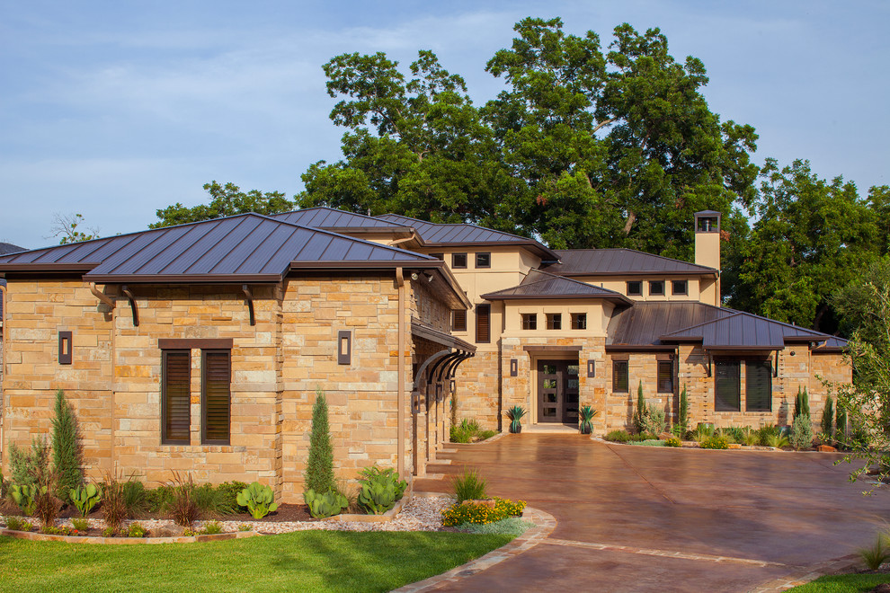 Inspiration for a transitional exterior home remodel in Austin