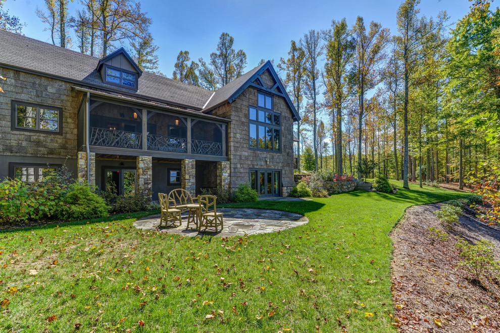 North Carolina Mountain Home Rustic Exterior Boston by Sangiolo