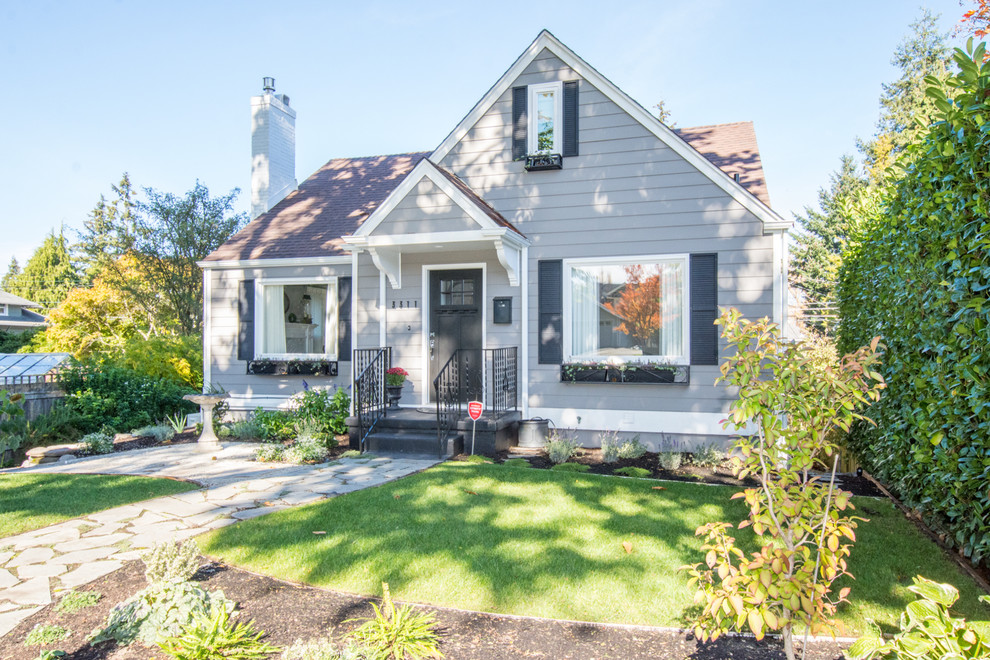Inspiration for a shabby-chic style exterior home remodel in Seattle