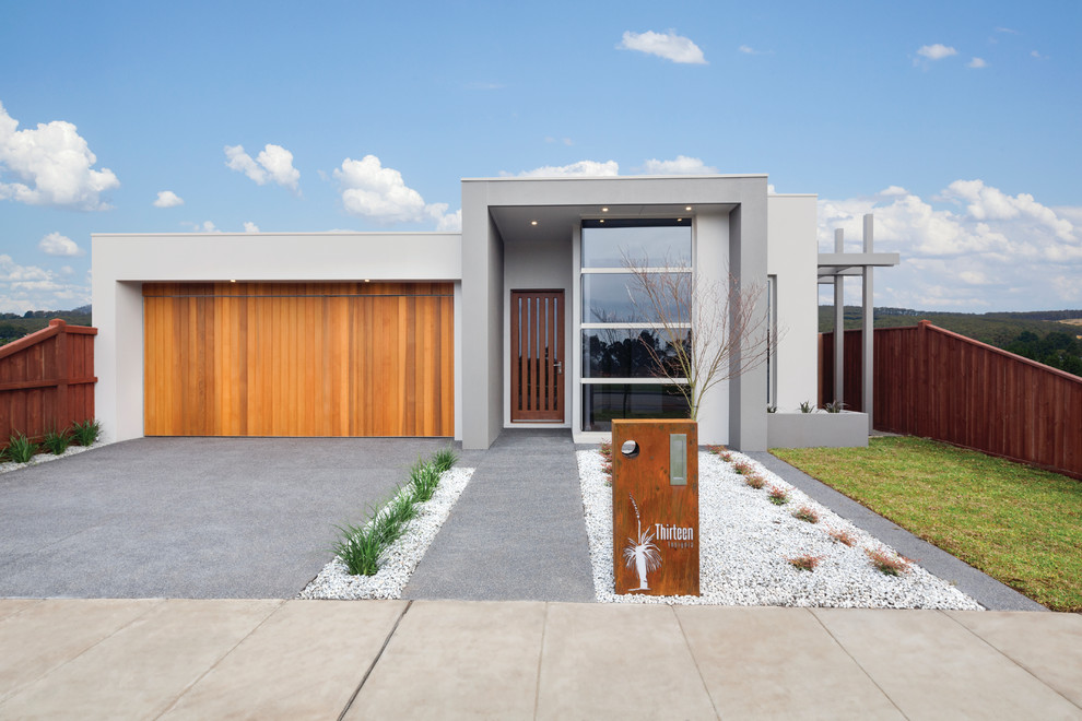 Small modern one-story exterior home idea in Melbourne