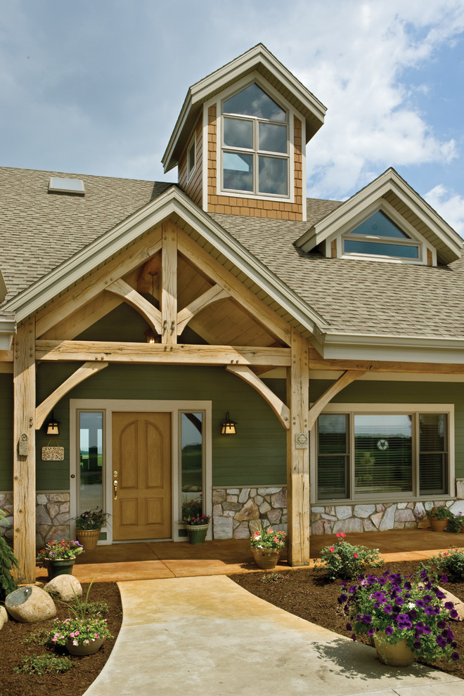 Ohio Timber Frame Home Front Porch Farm House Farmhouse Exterior