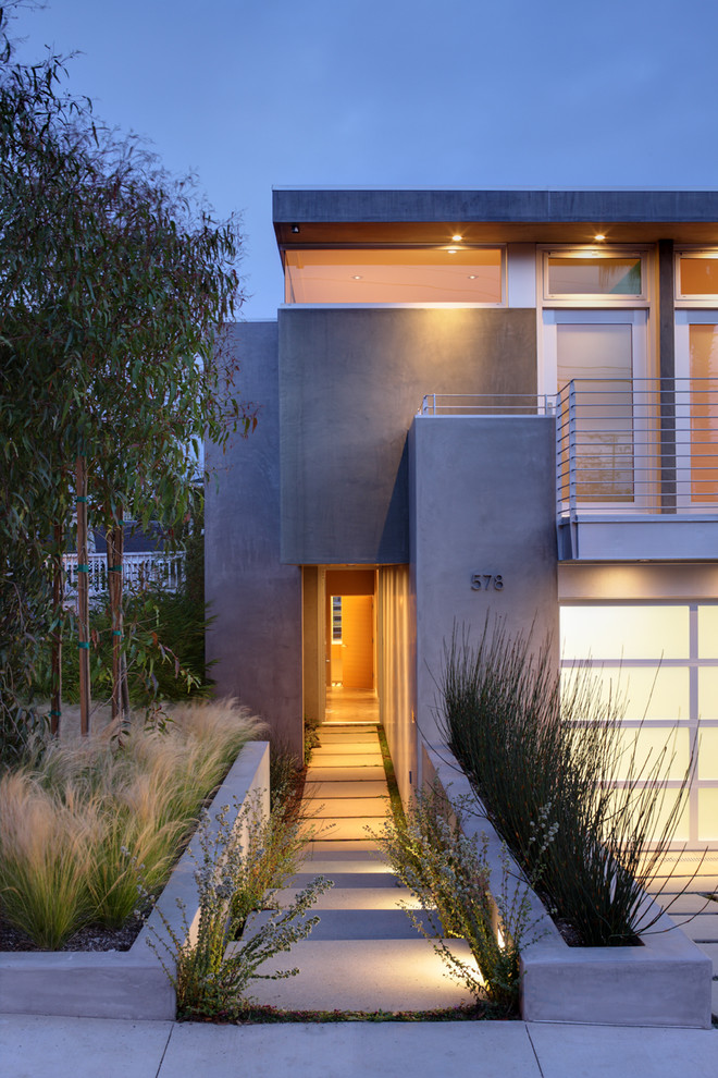 Стильный дизайн: дом в современном стиле с облицовкой из бетона - последний тренд