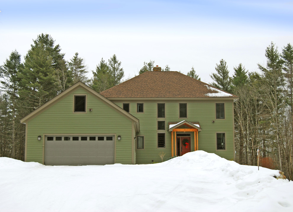 Example of a transitional exterior home design in Burlington