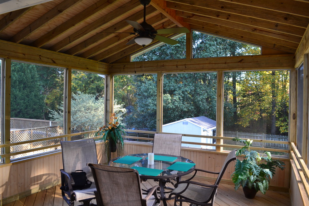 Open Gable Screened Porch Rustic Exterior Raleigh by Archadeck