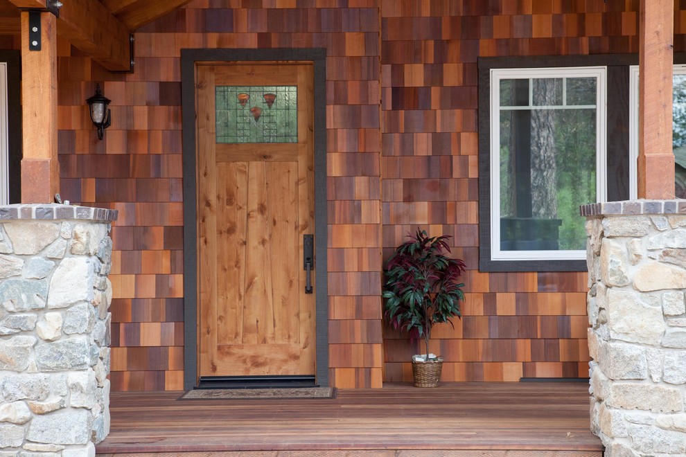 Orange Shingle Siding Rustic Exterior Sacramento by Sundance Colors Houzz