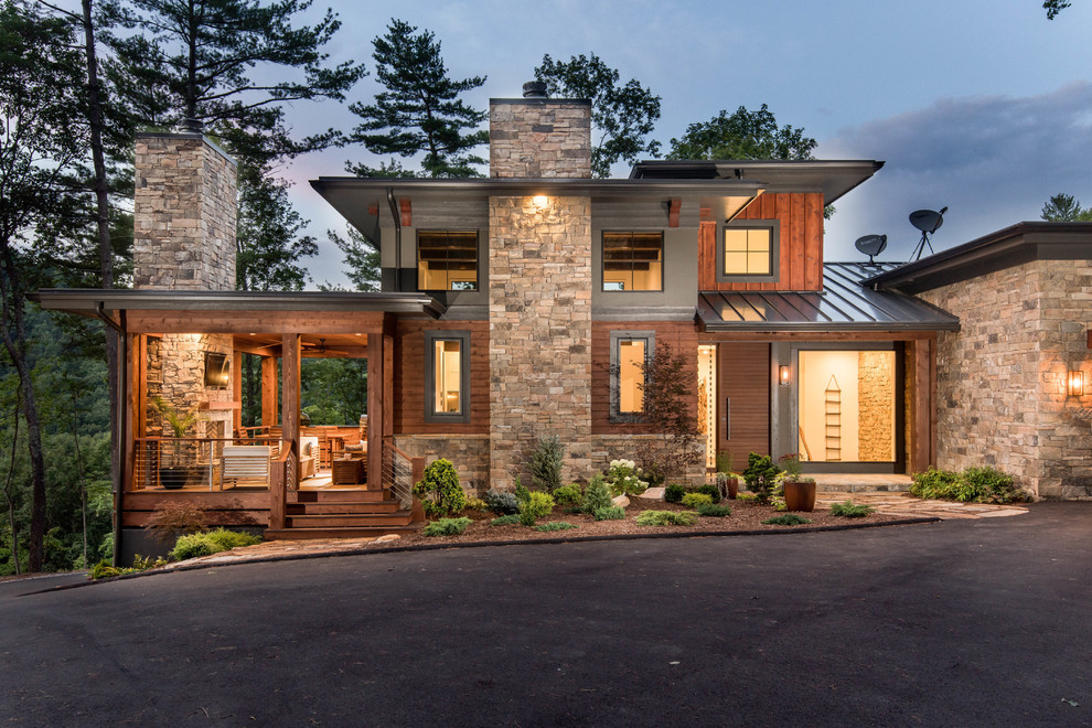 Anic Modern Mountain Home Contemporary Exterior Other By Living Stone Design Build Houzz - Contemporary Mountain Home Decor