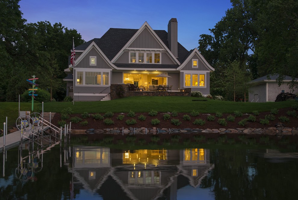Orono Lake Cottage Coastal House Exterior Minneapolis by