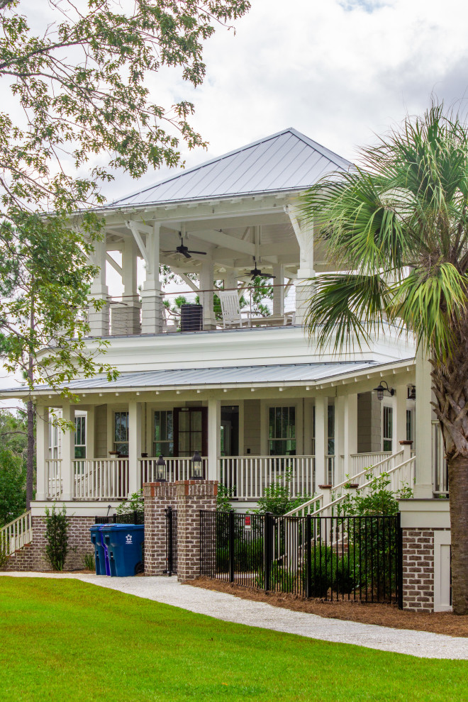Photo of a nautical two floor detached house in Charleston.