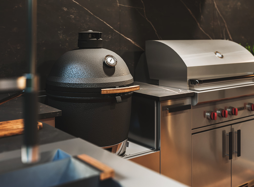 Outdoor Kitchens Stainless steel Contemporary Exterior