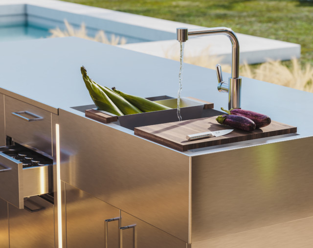 Outdoor Kitchens Stainless steel Contemporary Exterior