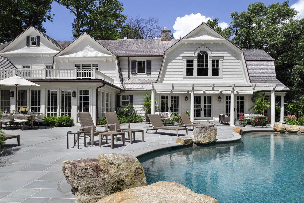 Inspiration for a large timeless exterior home remodel in New York