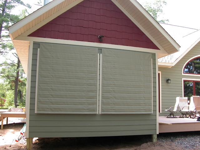 Outdoor Shades cover screen porch Traditional House Exterior