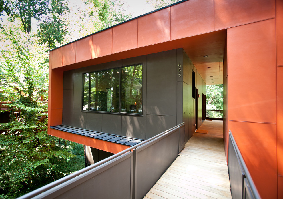 Modern red exterior home idea in Atlanta
