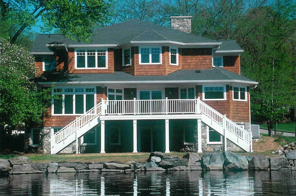Packanack Lake House Beach Style Exterior New York by JR Frank