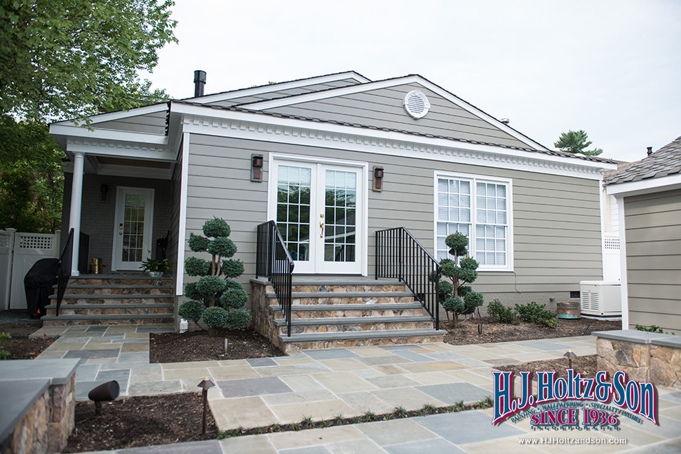 Painting Exterior Brick before and after Transitional Exterior