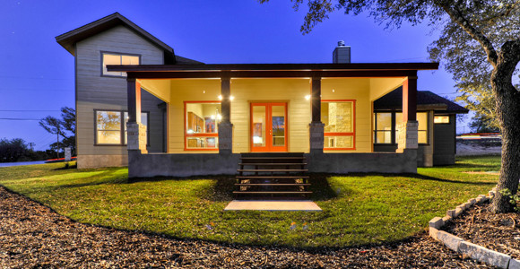 Transitional exterior home idea in Austin