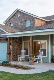 おしゃれな家の外観 緑の外壁 レンガサイディング の画像 21年9月 Houzz ハウズ