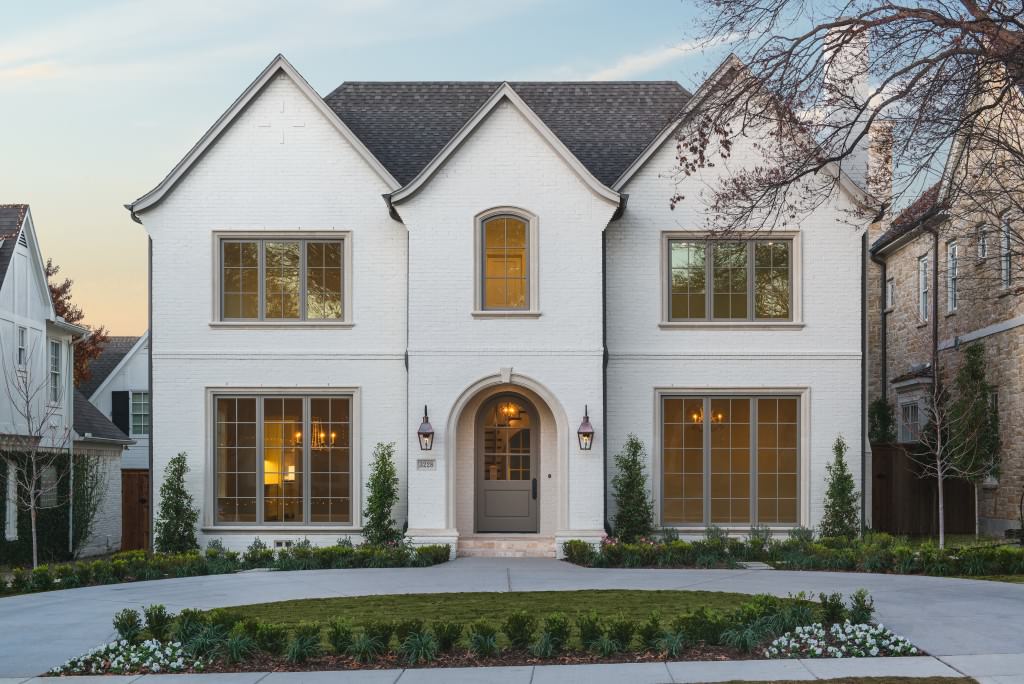 off white painted brick homes