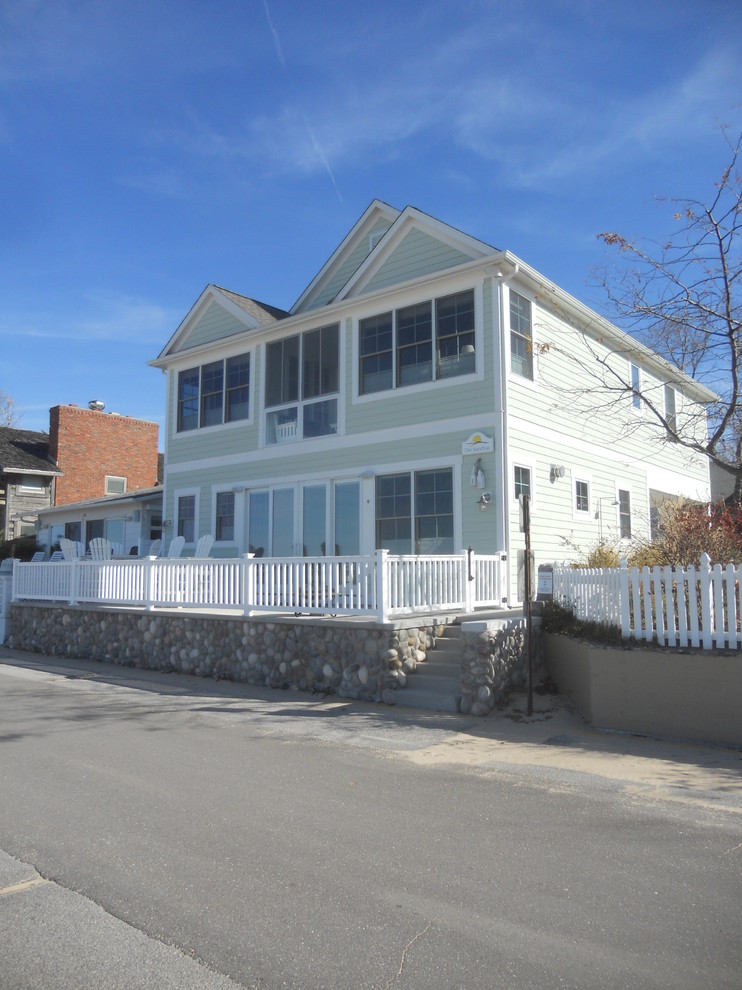 Park Front Lake Home Beach Style Exterior Grand Rapids by