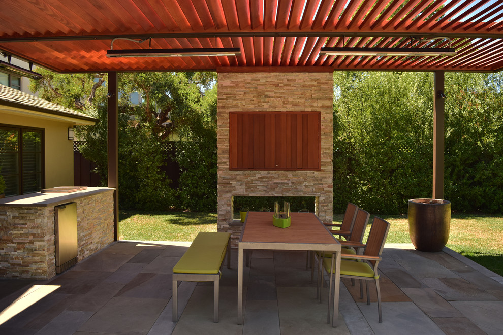 Pergola and TV Wall - Modern - Patio - San Francisco - by Interactive Landscapes | Houzz