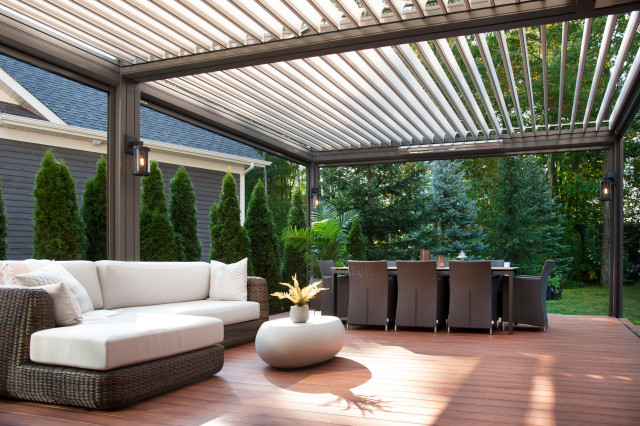 Pergola avec lames orientables - Contemporary - House Exterior - Other - by  EXOSYSTEME - Outdoor Living Solutions | Houzz IE