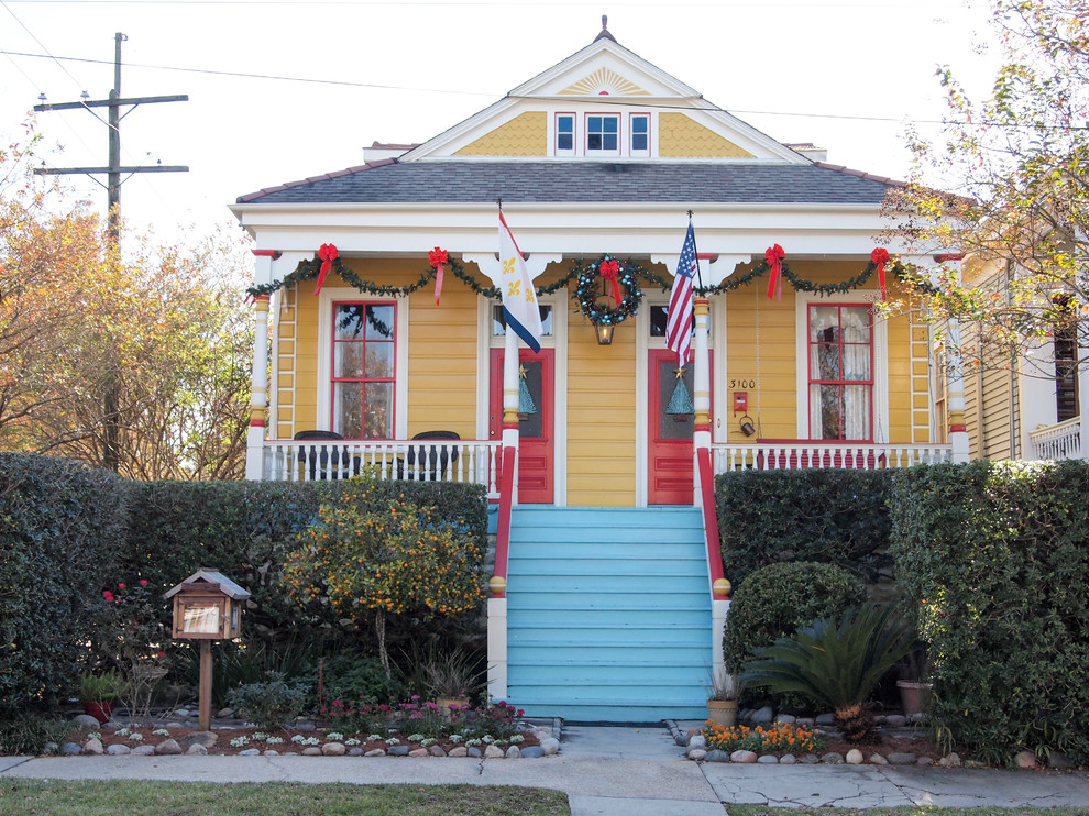 Inspiration for a bohemian house exterior in New Orleans.