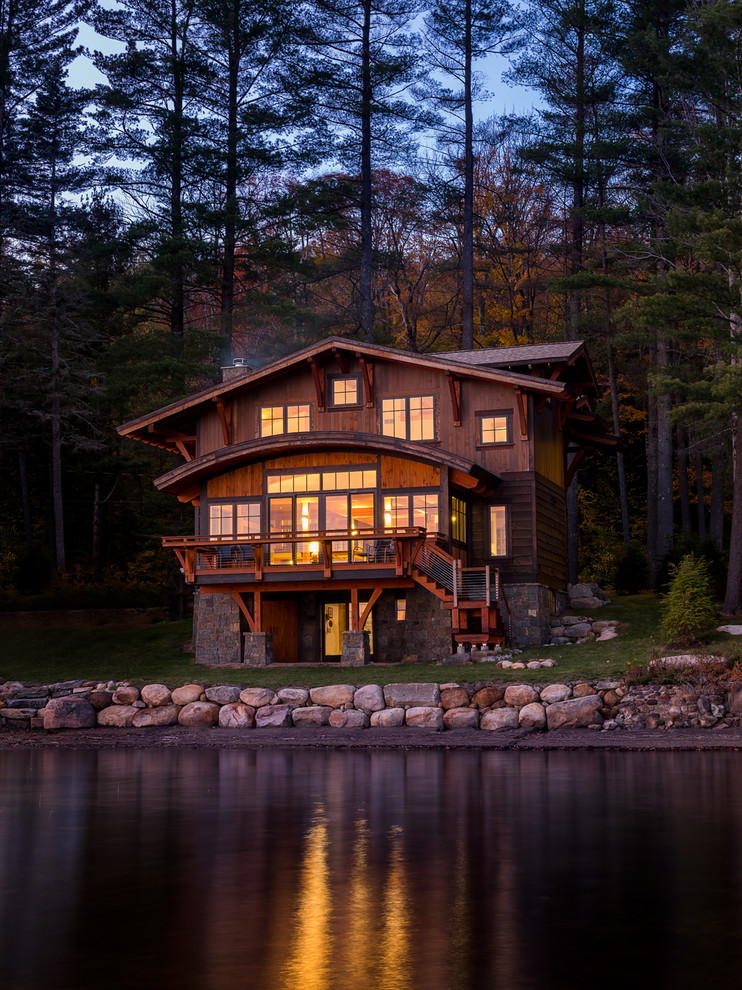 Piseco Lake Residence Exterior Rustic Exterior New York By Phinney Design Group Houzz