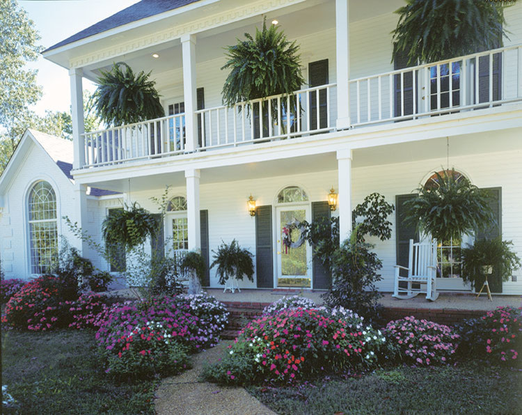 Esempio della facciata di una casa tropicale