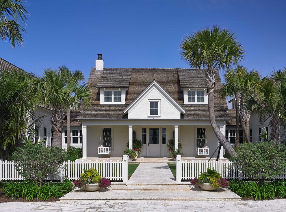 Beach style two-story gable roof photo in Jacksonville