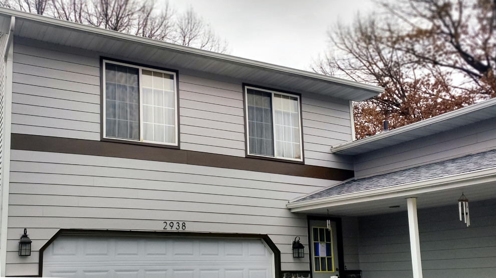 Popular Pearl Gray Hardie Plank Siding Exterior With Rich Espresso