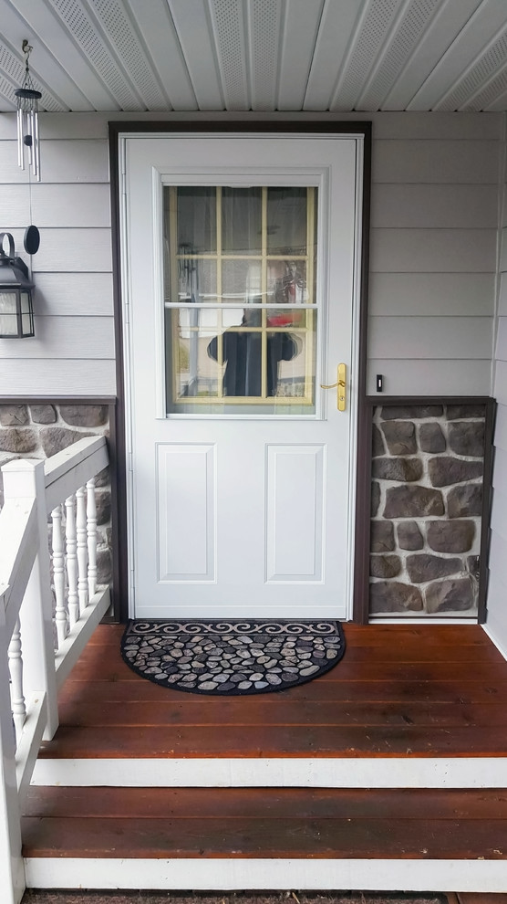 Popular Pearl Gray Hardie Plank Siding Exterior With Rich Espresso