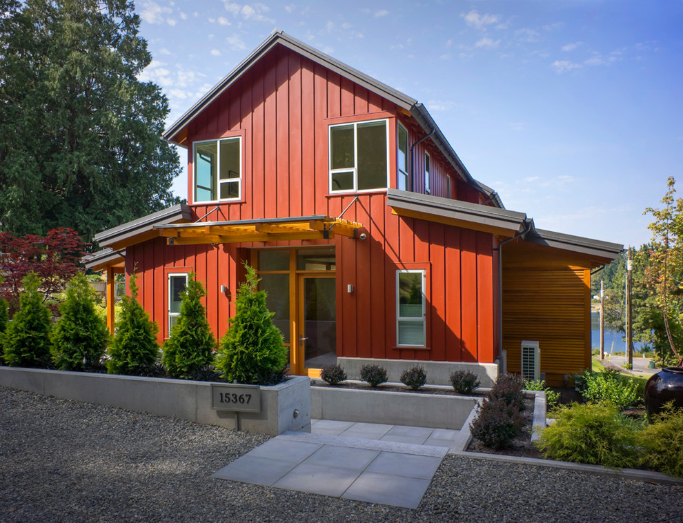 Moderne Holzfassade Haus in Seattle