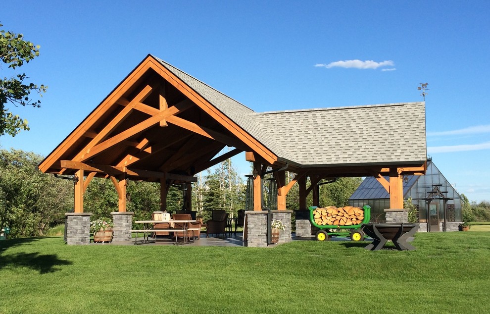 Post and Beam Pavilion Traditional Exterior Vancouver by Kettle