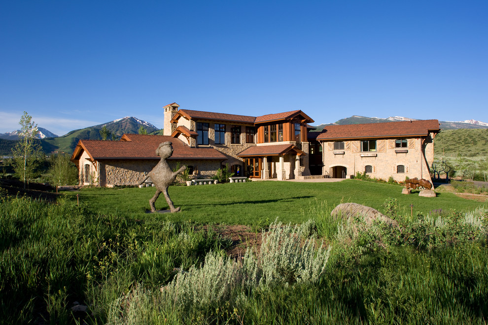 Rustic two floor house exterior in Denver.