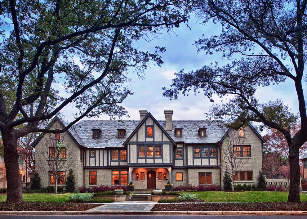 Inspiration for a classic brick house exterior in Dallas.